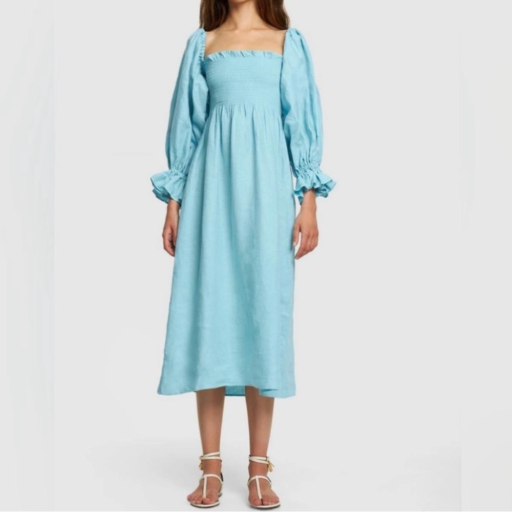 Sleeper Light Blue Long Sleeve Dress
